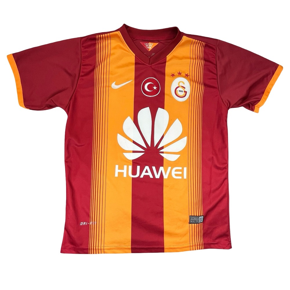 Nike Mens Galatasaray Huawei Soccer Jersey Red Orange‎ Striped Kit 2015 Medium